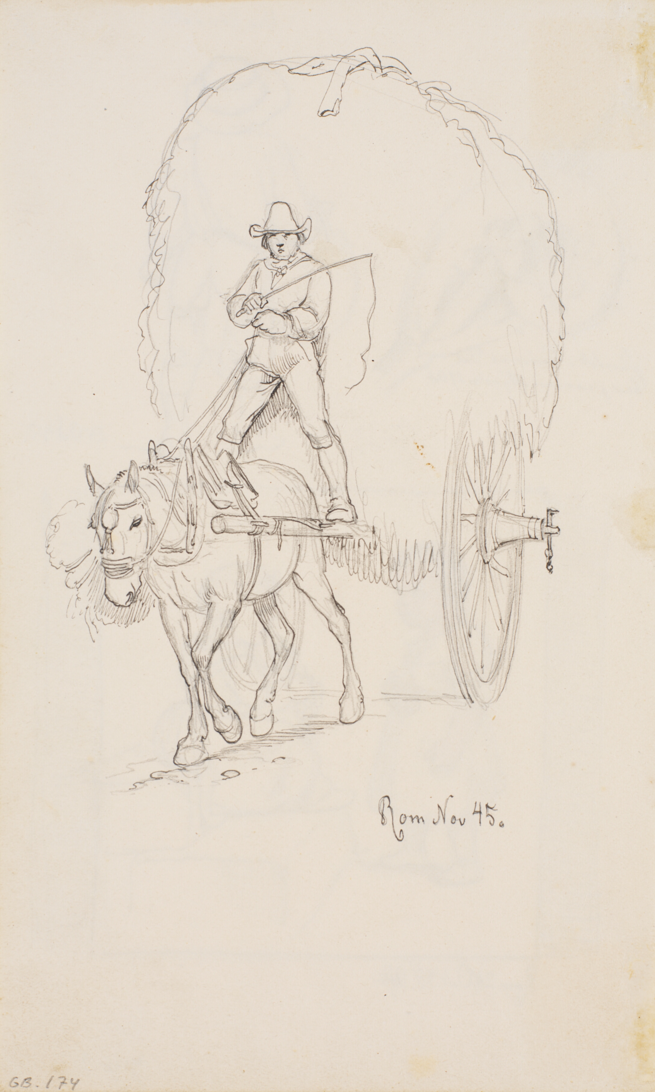 Hølæs på en Kærre, trukket af en hest